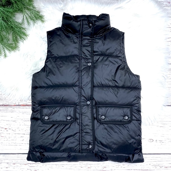 *|•ABERCROMBIE & FITCH•| Puffer Vest Water/Wind Resistant Faux Fur Trimmed Hood* - Picture 3 of 15